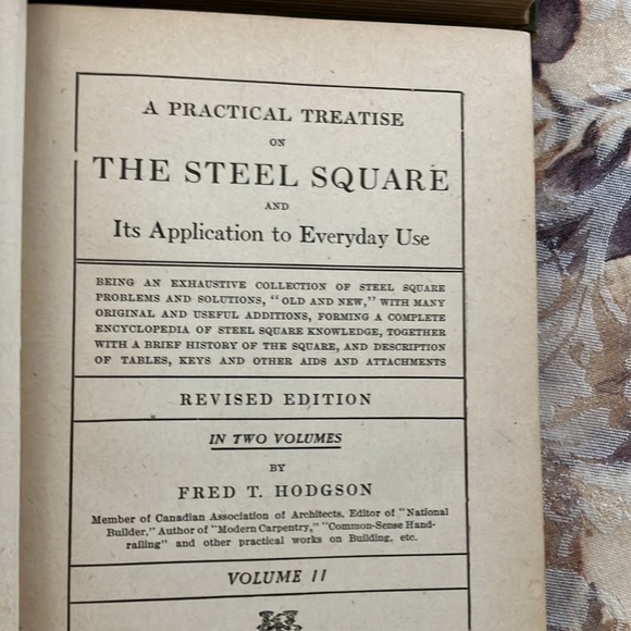 PRACTICAL USES OF THE STEEL SQUARE  REVISED EDITIONS VOL.1 & 2 FRED T. HODGSON - Picture 4 of 16